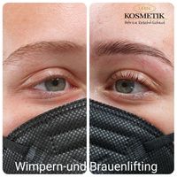 Wimpern und Brauenlifting